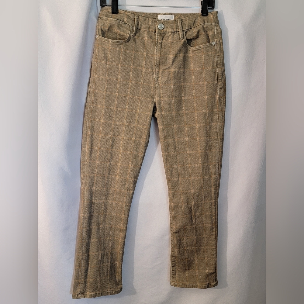 Frame Tan Plaid Jeans Size 28